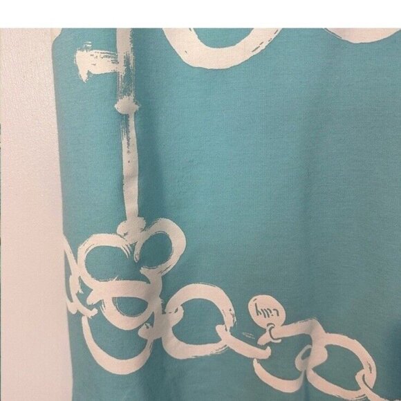 Lilly Pulitzer Jonah Ponte Blue Ball Chain Stretch Knit Dress Nautical Medium - Picture 7 of 10